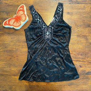Vintage | 90s Beaded Black Tank
